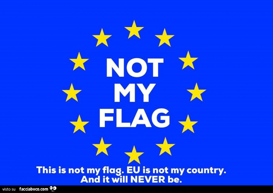 Not my flag. This is not my flag. Eu is not my country. And it will never be