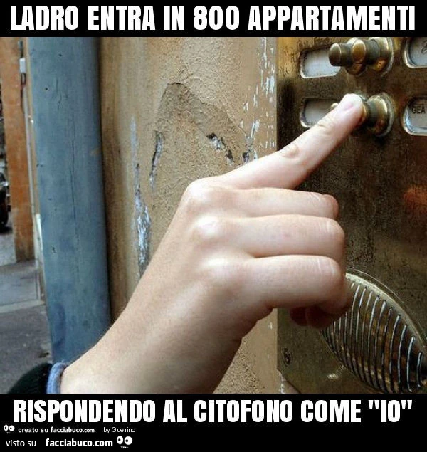 Ladro entra in 800 appartamenti rispondendo al citofono come "io"