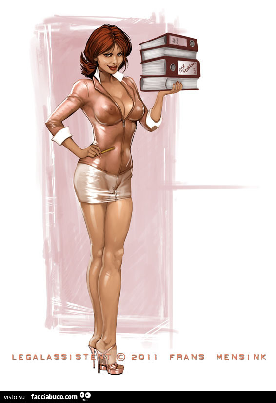 Segretaria sexy con faldoni