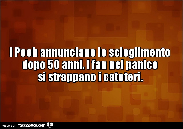 I pooh annunciano lo scioglimento dopo 50 anni. I fan nel panico si strappano i cateteri