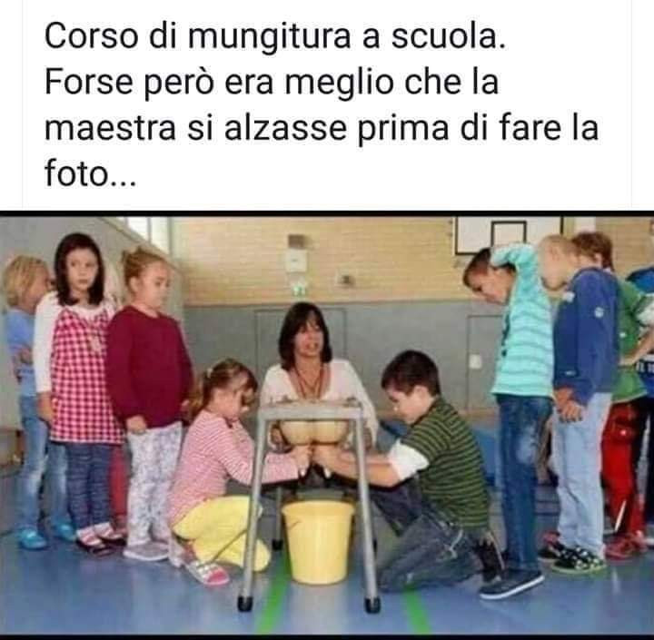 Corso di mungitura a scuola