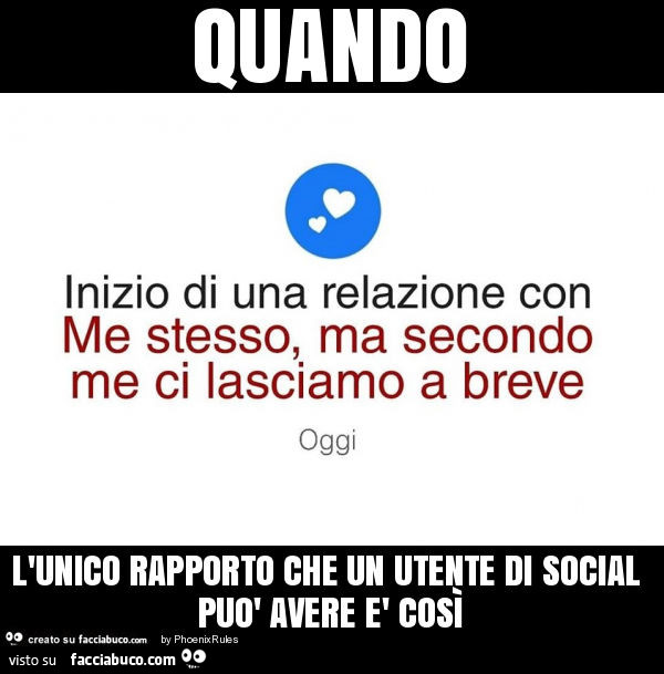 Quando l'unico rapporto che un utente di social può avere è così
