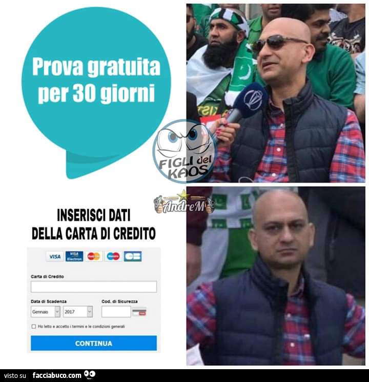 Prova Gratuita Per 30 Giorni Inserisci Dati Della Carta Di