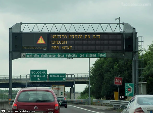 Uscita pista da sci chiusa per neve