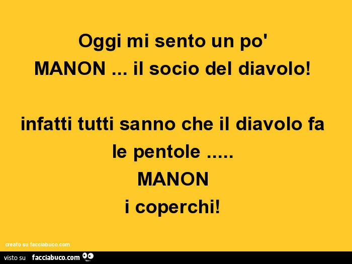 Il Diavolo Fa Le Pentole Non I Coperchi Salonnelly