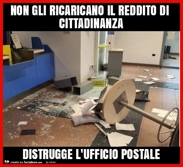 Non gli ricaricano il reddito di cittadinanza distrugge l'ufficio postale