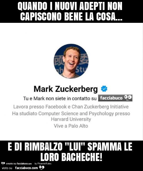 Quando i nuovi adepti non capiscono bene la cosa&hellip; e di rimbalzo "lui" spamma le loro bacheche