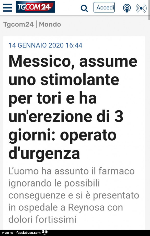 Messico, assume uno stimolante per tori e ha un'erezione di 3 giorni: operato d'urgenza