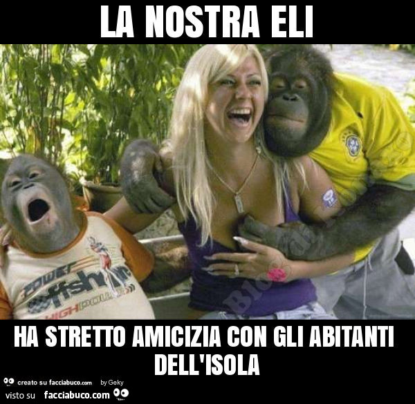 La nostra eli ha stretto amicizia con gli abitanti dell'isola