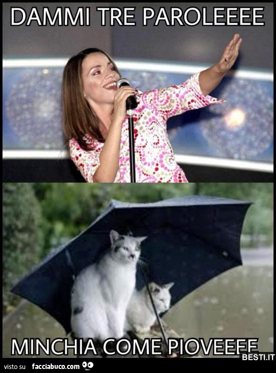 Dammi tre paroleeee minchia come pioveeee