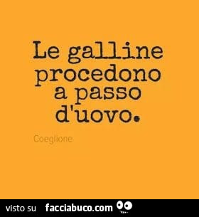 Le galline procedono a passo d'uovo
