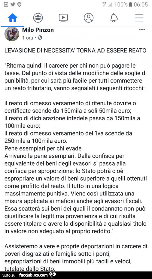 L'evasione di necessità torna ad essere reato ritorna quindi il carcere per chi non può pagare le tasse