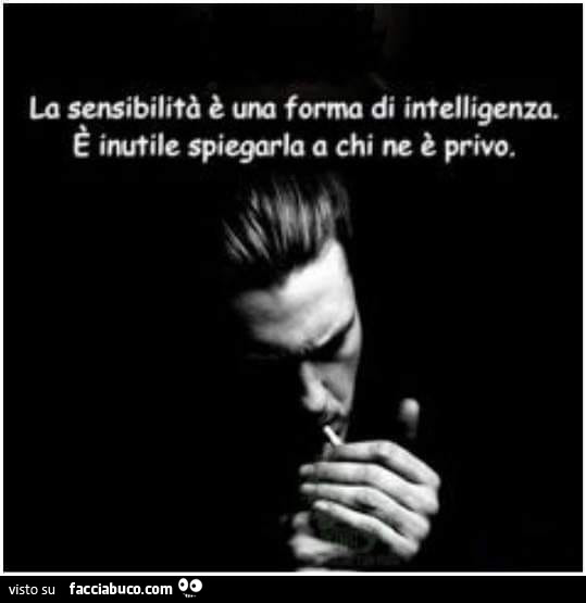 La sensibilità è una forma di intelligenza. È Inutile spiegarla a chi ne è privo