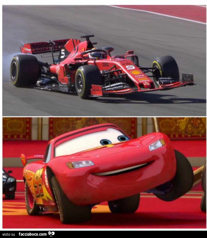 Vettel rompe una sospensione
