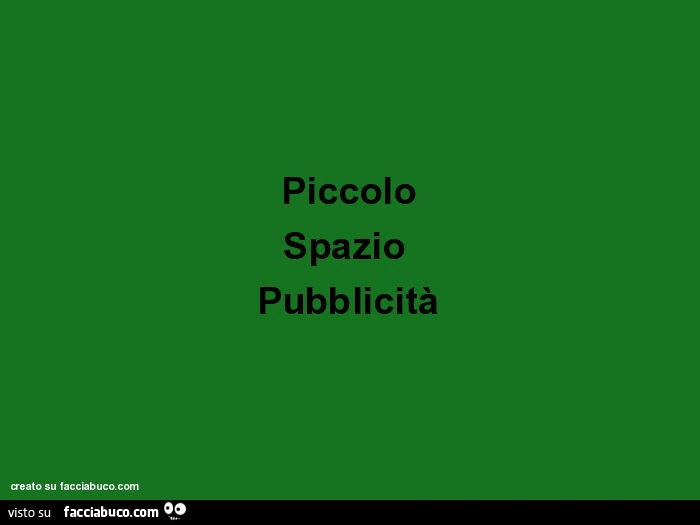 Piccolo spazio pubblicità