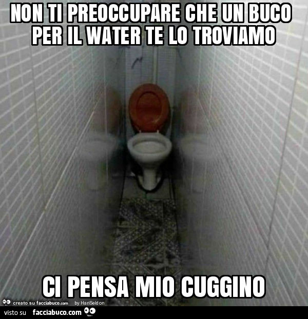 Non ti preoccupare che un buco per il water te lo troviamo ci pensa mio cuggino