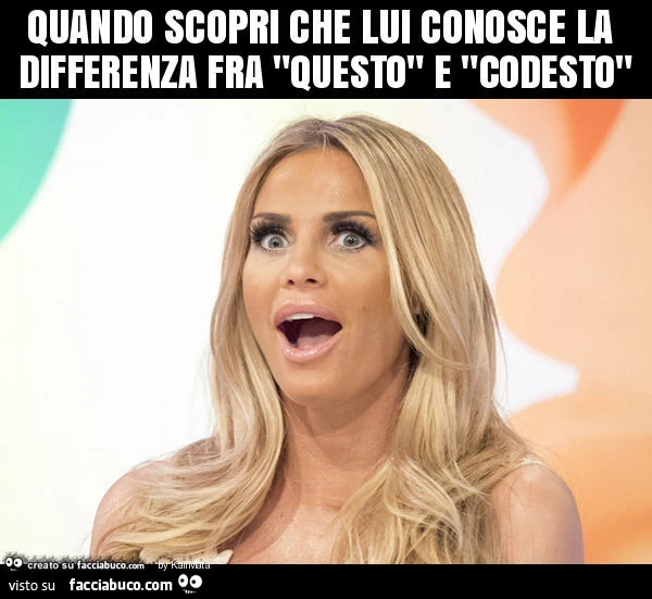 Quando scopri che lui conosce la differenza fra "questo" e "codesto"