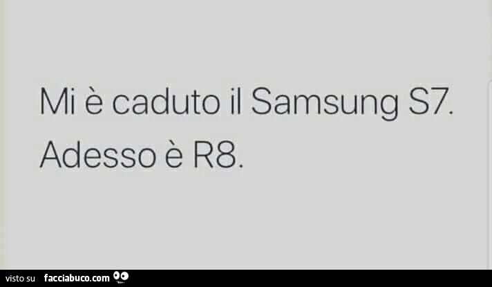 Mi è caduto il samsung s7. Adesso è r8