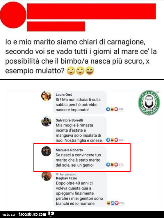 Io e mio marito siamo chiari di carnagione, secondo voi se vado tutti i giorni al mare cè la possibilità che il bimbo/a nasca più scuro, x esempio mulatto? Si! Ma non sdraiarti sulla sabbia perché potrebbe oso, sa nascere impanato