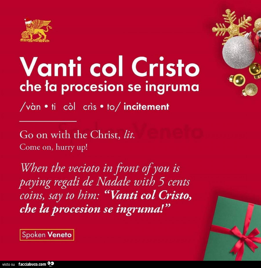Vanti col cristo che ta procesion se ingruma