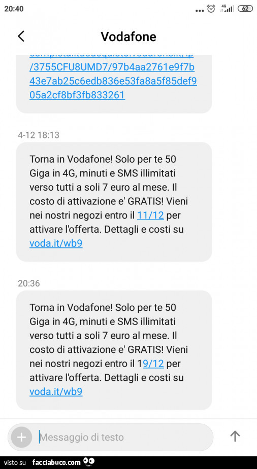 Torna in Vodafone! Solo per te 50 Giga in 4G