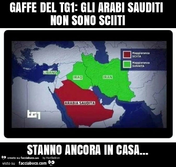 Gaffe del tg1: gli arabi sauditi non sono sciiti stanno ancora in casa