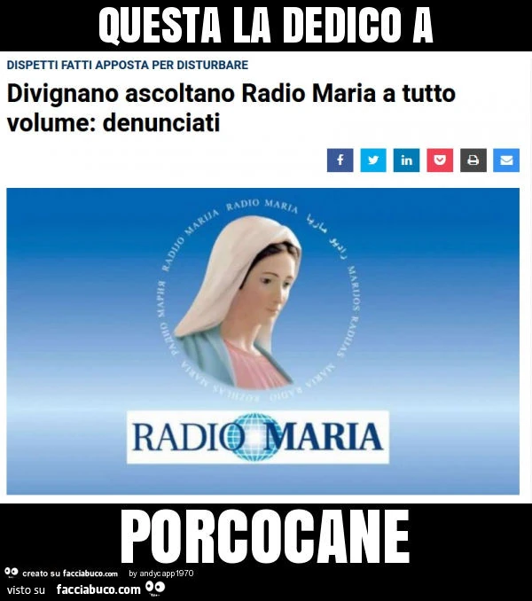 Questa la dedico a porcocane