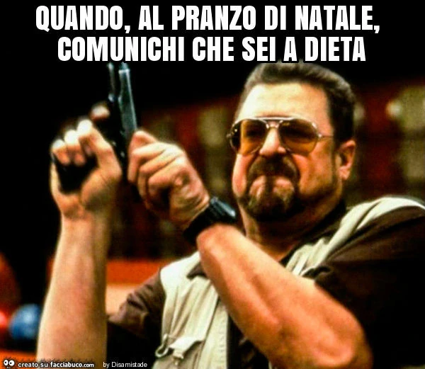 Quando, al pranzo di natale, comunichi che sei a dieta