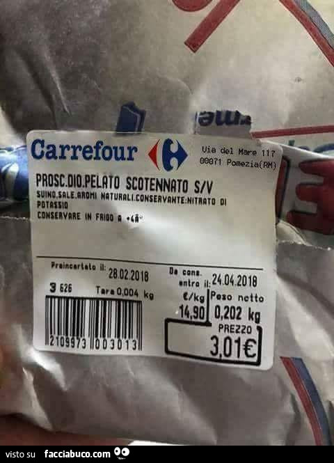 Prosciutto dio pelato scotennato
