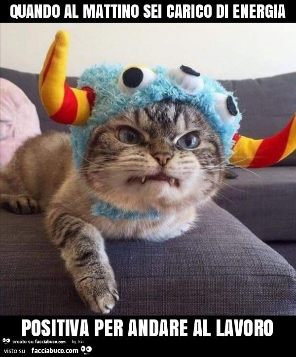 Quando al mattino sei carico di energia positiva per andare al lavoro