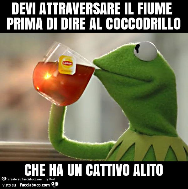 Devi attraversare il fiume prima di dire al coccodrillo che ha un cattivo alito