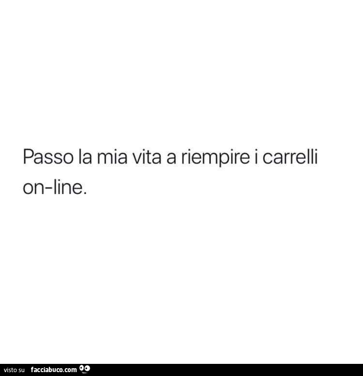 Passo la mia vita a riempire i carrelli online