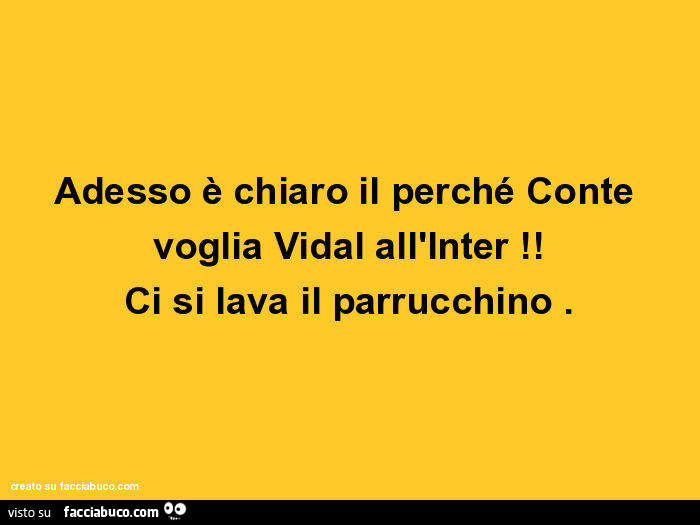 Adesso è chiaro il perché Conte voglia Vidal all'Inter! Ci si lava il parrucchino