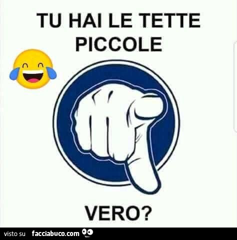 Tu hai le tette piccole vero?