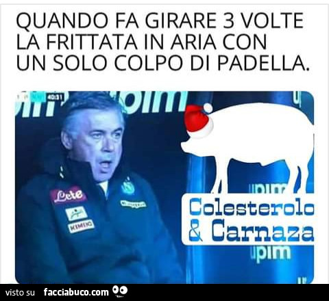 Quando fa girare tre volte la frittata in aria con un solo colpo di padella