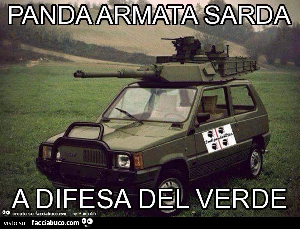 Panda armata sarda a difesa del verde