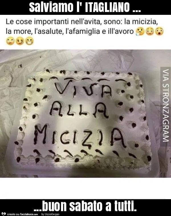 Salviamo l' itagliano… buon sabato a tutti