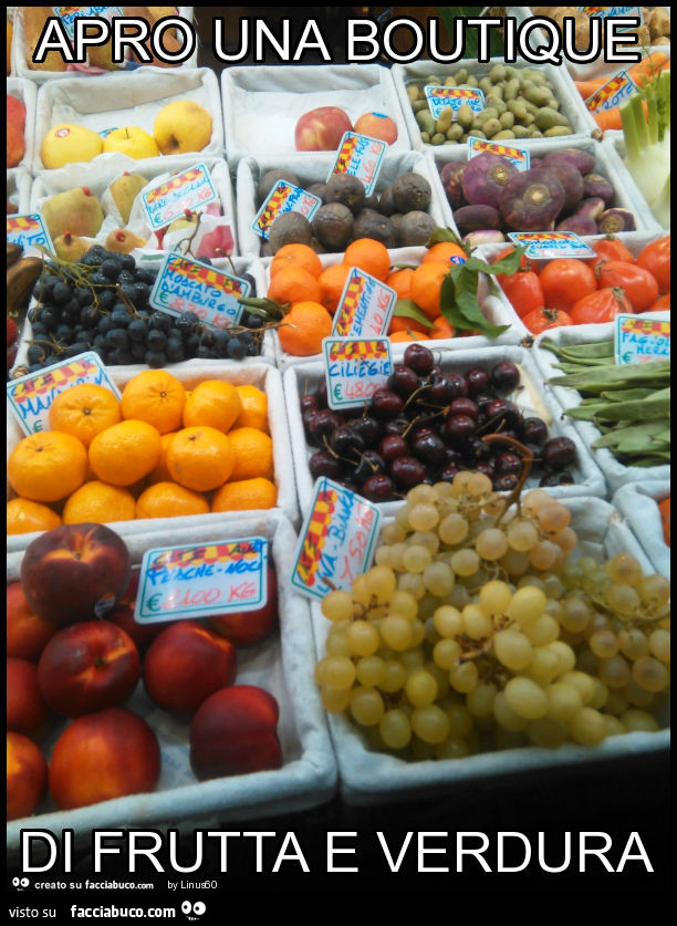 Apro una boutique di frutta e verdura