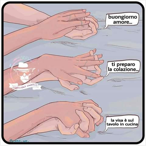 Buongiorno amore ti prepato la colazione la visa è sul tavolo