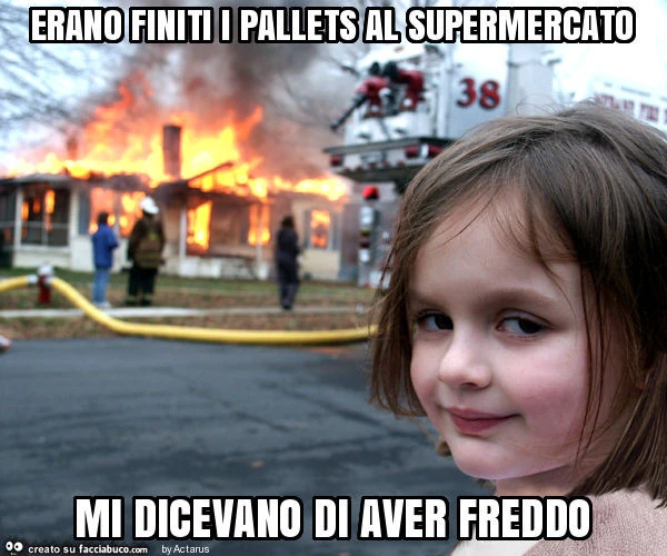 Erano finiti i pallets al supermercato mi dicevano di aver freddo