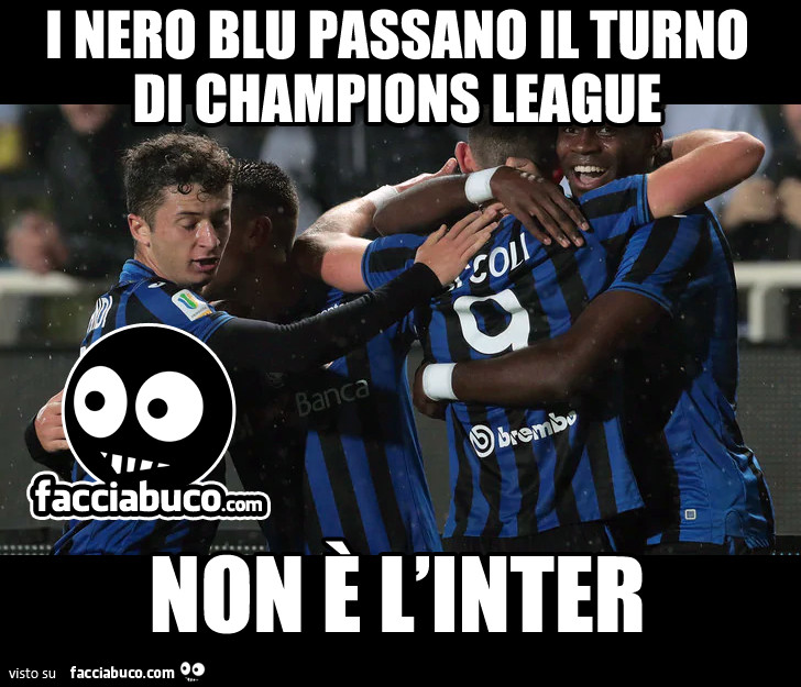 I nero blu passano il turno di champions league. Non è l'inter