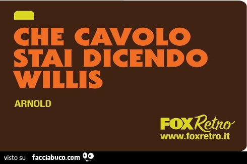 Che cavolo stai dicendo willis