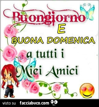 Buongiorno e buona domenica a tutti i miei amici