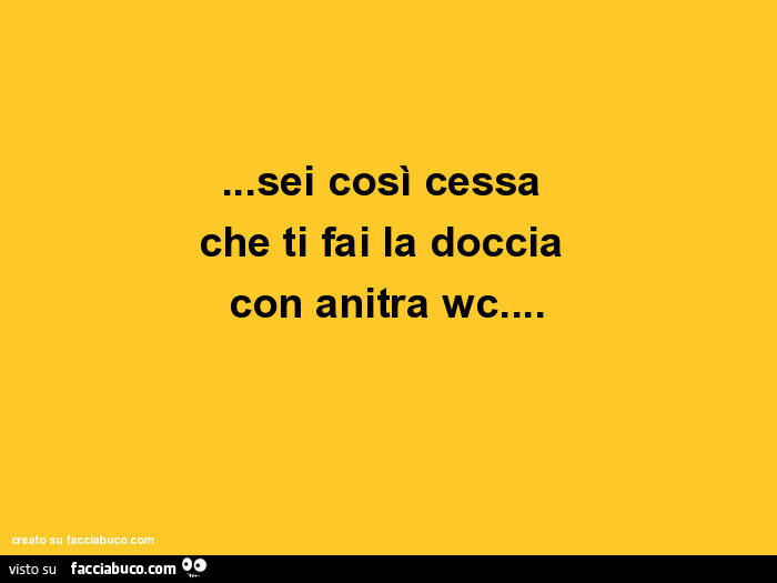 Sei così cessa che ti fai la doccia con anitra wc