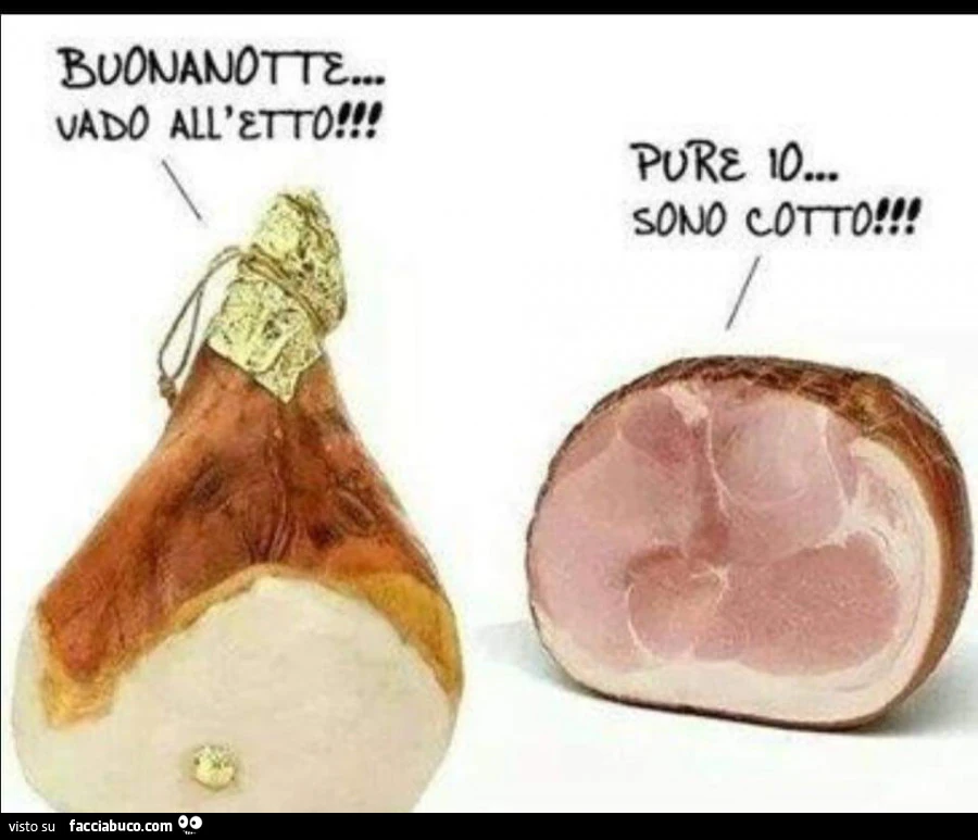 Buonanotte vado all'etto! Pure io sono cotto