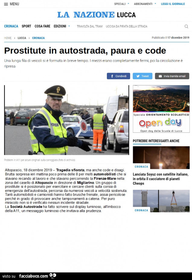 Prostitute in autostrada, paura e code