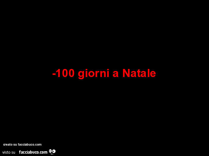 Meno 100 giorni a natale