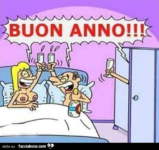 Buon anno, moglie, marito e amante nell'armadio