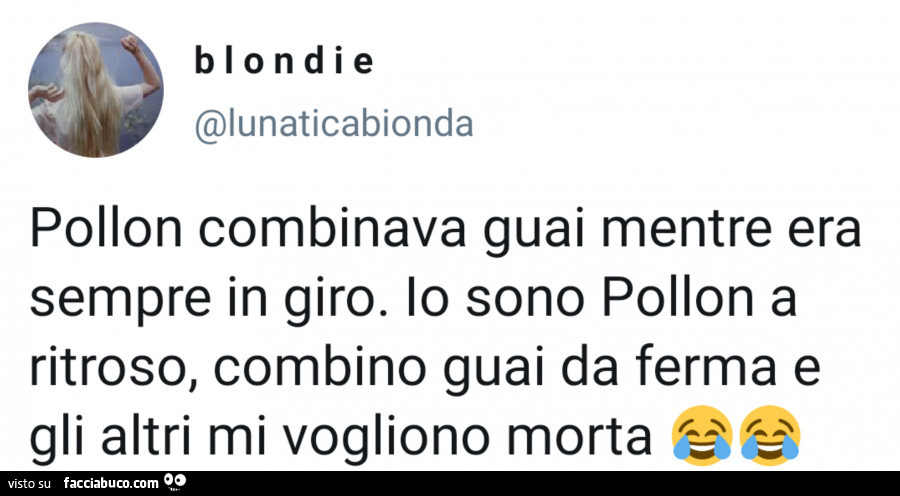 Pollon combinava guai mentre era sempre in giro. Po sono pollon a ritroso, combino guai da ferma e gli altri mi vogliono morta