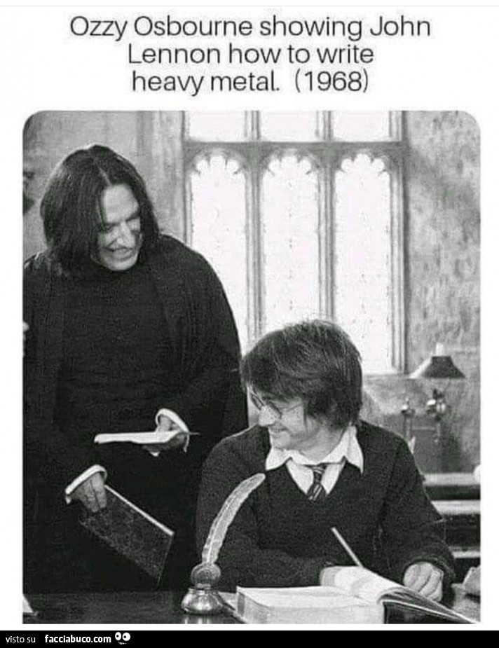 Ozzy osbourne showing john lennon how to write heavy metal